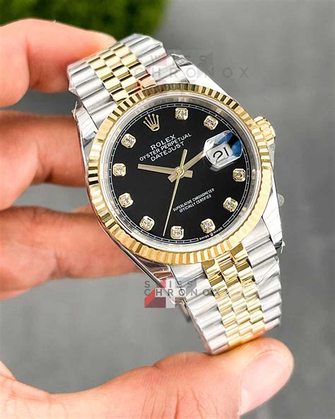 rolex datejust 36mm two tone diamonds